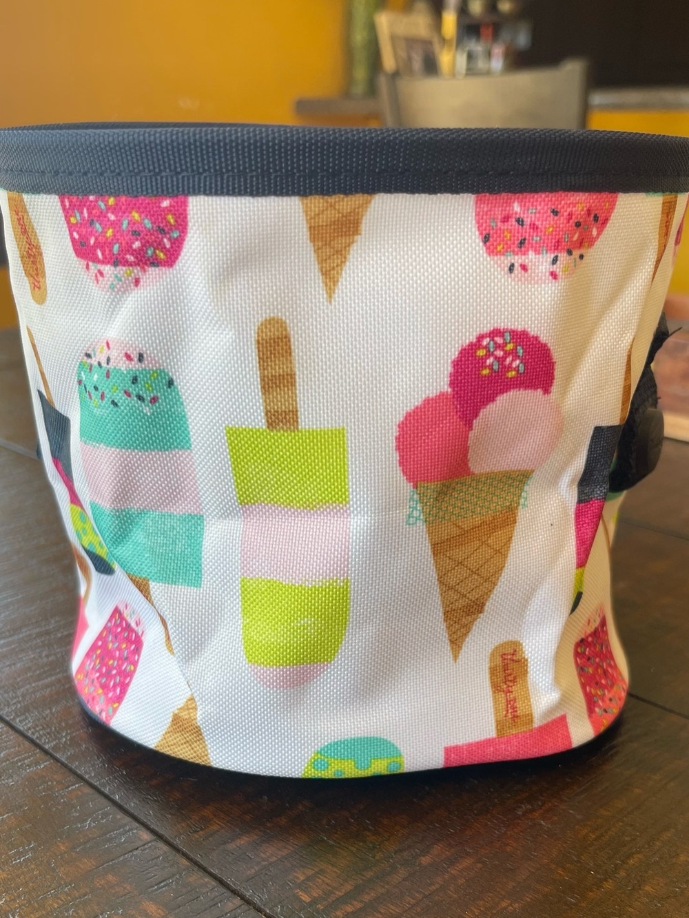 Thirty-One Ice Cream Print Bin - White with Pink & Mint